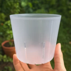 6 Pack 4in Premium Orchid Pots: Clear Plastic with Slits & Holes, Small Nursery Plant Pot for Indoor Orchids & Rare Plant, Hoya Plants, Clear Nursery pots