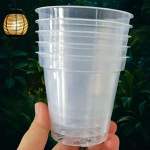 Clear Nursery Pots 3 in – Transparent with Drainage, Seeding & Orchid Use, Small Plastic Pots for Indoor Plants