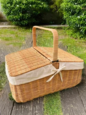 Natural Rattan Picnic Basket